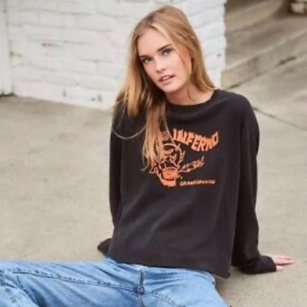 Brandy Melville Club Inferno Long Sleeve Top
